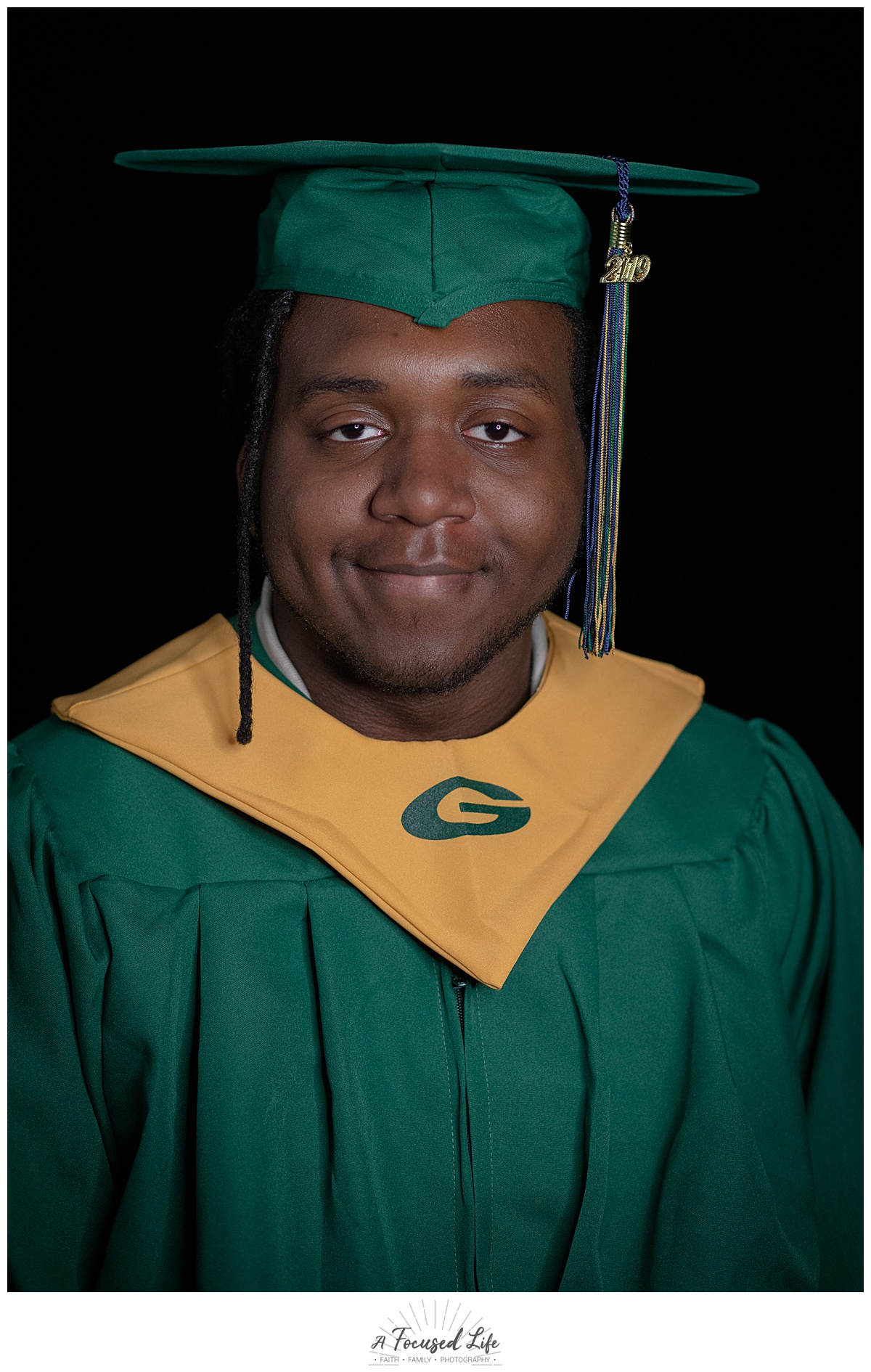 Grayson High School Senior in Cap and Gown A Focused Life Photography Monroe GA