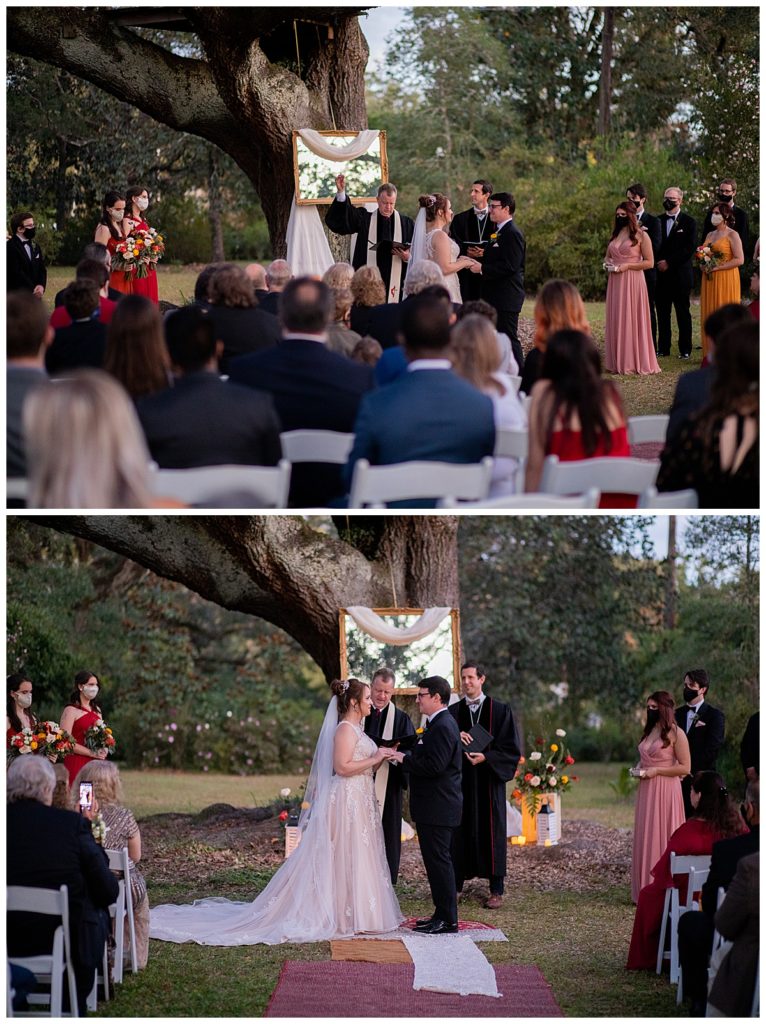 Wedding ceremony at Kirk House and Gardens in Mobile, AL