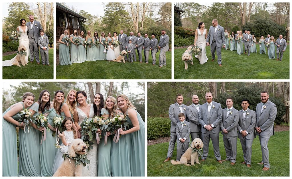 Bridal party collage at Three Birches in Alpharetta GA