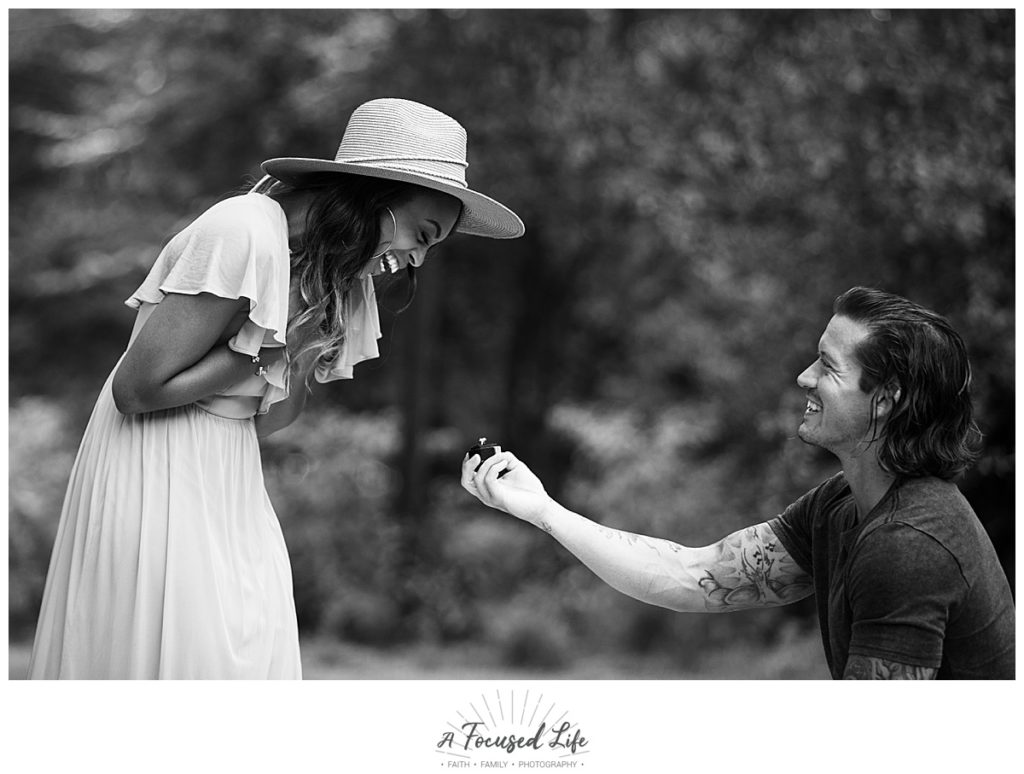 Surprise engagement proposal in Atlanta captured by A Focused Life Photography from Monroe, GA