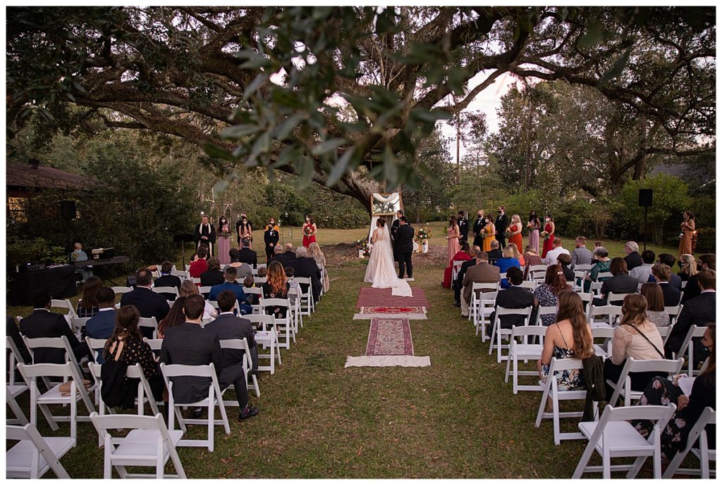 Wedding ceremony at Kirk House and Gardens in Mobile, AL