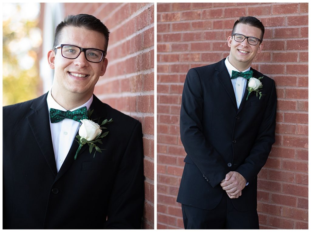 Groom In same posing photographed from two angles