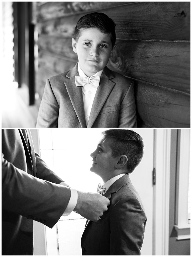 black and white of Groom's son